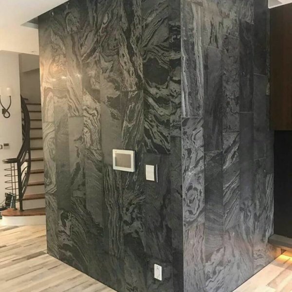 Silver Shine Slate Stone Pillar